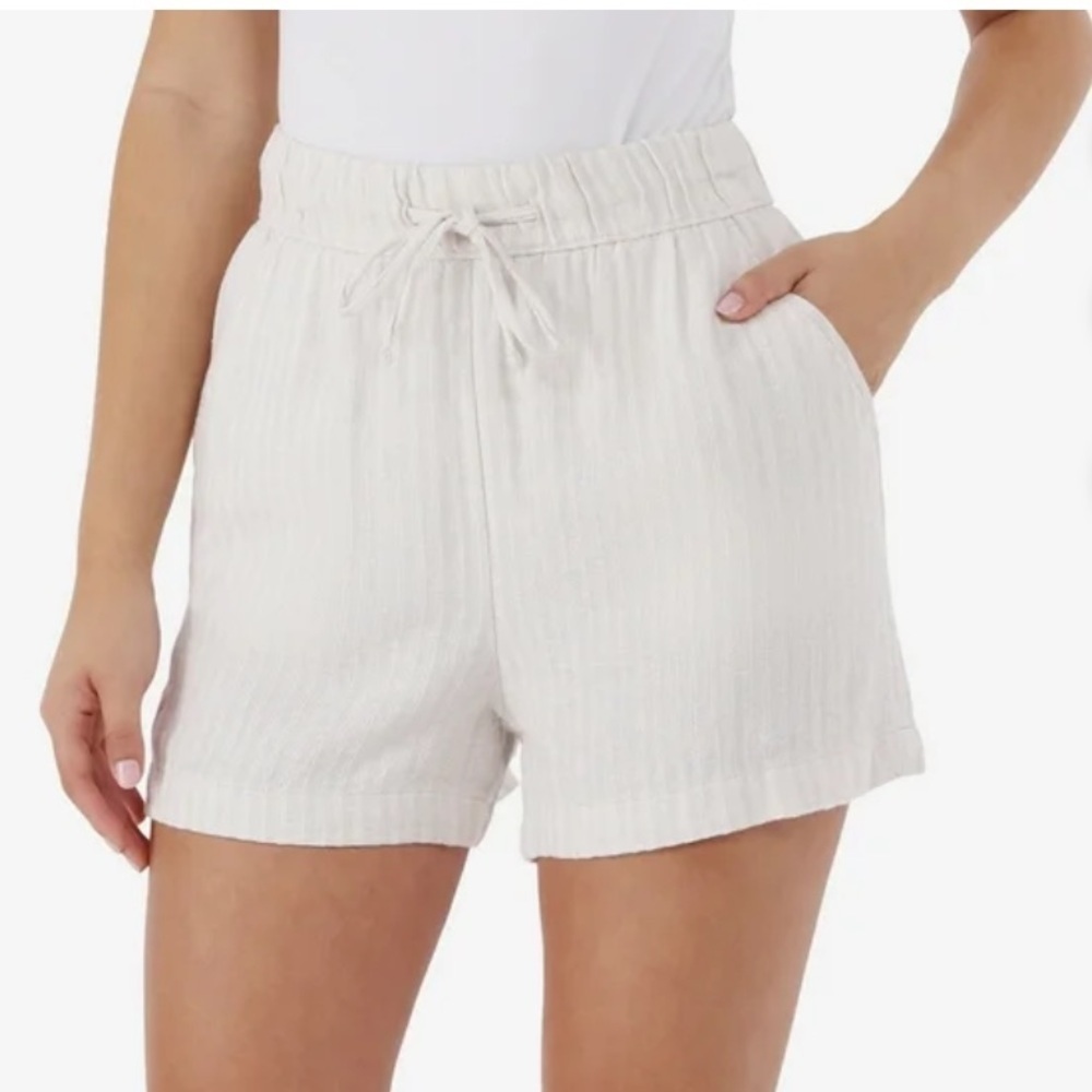 Time & Tru Beige Pull-On Shorts NEW Drawstring Tan XXL